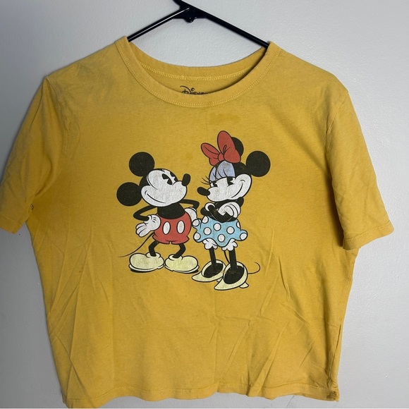 Disney Yellow Mickey and Minnie Short Sleeve Tee - Picture 1 of 3
